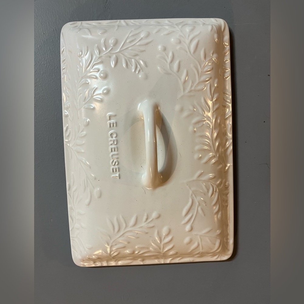 LID ONLY! Le Creuset Olive Branch Heritage Stoneware Rectangular Casserole Cover